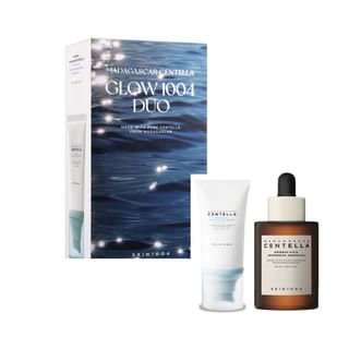 Set dúo SKIN1004 Brillo Centella de Madagascar - Suero solar hidratante y calmante y ampolla intensiva