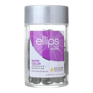 Aceite de vitaminas para el cabello Ellips - Tratamiento para cabello teñido, 50 cápsulas