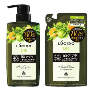 Champú medicinal para el cuero cabelludo Mandom Lucido Q10 con hierbas y cítricos 450ml