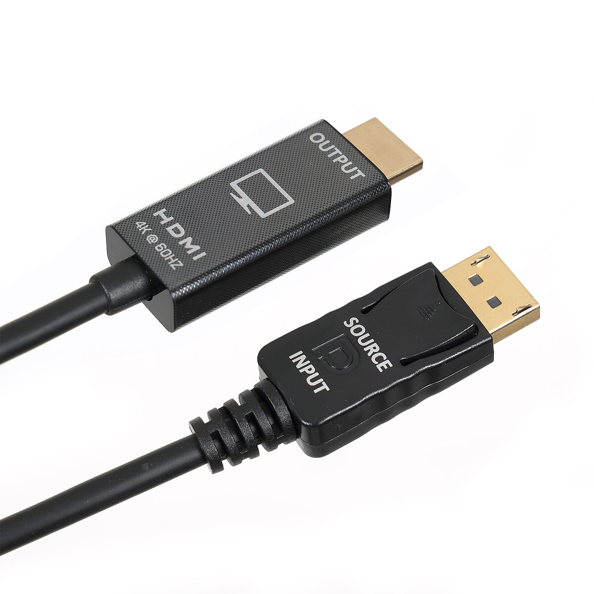 TEXTORM Câble DisplayPort vers HDMI blindé 4K 60Hz - Mâle/Mâle - 1.8m