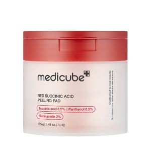 Disques exfoliants à l'acide succinique rouge medicube - Traitement de l'acné