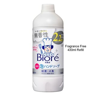 Limpiador de manos en espuma Kao Biore U sin fragancia - Recarga de 430 ml