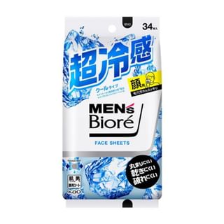 Hojas faciales refrescantes para hombres Biore de Kao - 34 unidades (tipo fresco)
