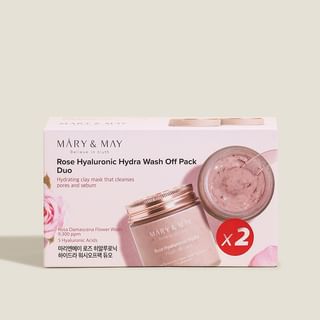 Kit de dos mascarillas hidratantes Mary&May con ácido hialurónico y pétalos de rosa