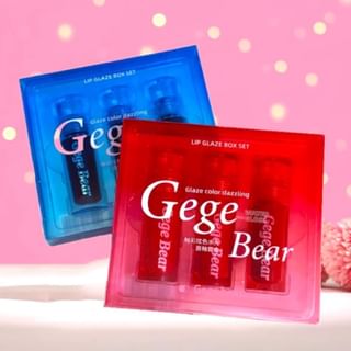 Set de brillo labial acuático Gege Bear - 3 unidades: Brillo labial brillante con colores vibrantes