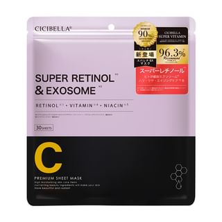 Máscara facial CICIBELLA premium con retinol súper y exosomas - 30 unidades
