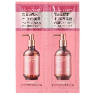 Set de prueba de champú y tratamiento hidratante reparador Belleza Marroquí Bottle Works (12 ml x 2)