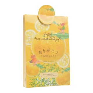 Set de regalo de baño con mascarilla facial Honyaradoh de fragancia yuzu