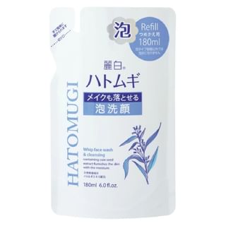 KUMANO COSME Reihaku Hatomugi Whip Face Wash & Cleansing, 180ml Refill