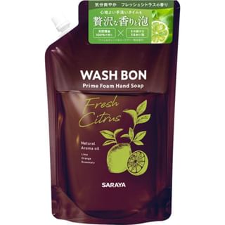 SARAYA Wash Bon Prime Foam Hand Soap, Fresh Citrus, 500ml Refill
