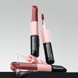 Brillo labial Mooekiss efecto doble - 10 colores #CaramelBrûlé (3ml x 2)