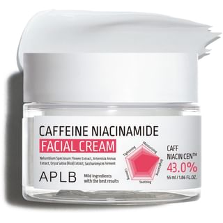 Cremas faciales de cafeína y niacinamida APLB - 43% cafeína, niacinamida y centella asiática