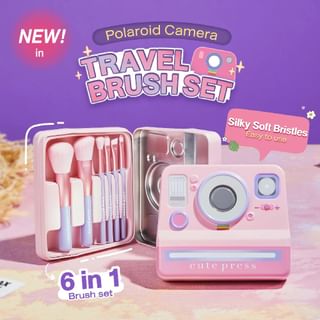 Cute Press Polaroid Camera Travel Brush Set - 6 Brushes