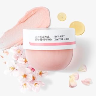 Escrubiente cristal de sal rosa y cerezos nevados de Weilan - 150 g