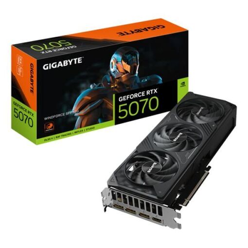 Carte graphique Gigabyte GeForce RTX 5070 WINDFORCE SFF 12G - 12 Go GDDR7, 192 bits, PCI-E 5.0, 2512 MHz, 3x DP 2.1b, 1x HDMI 2.1b, DLSS 4