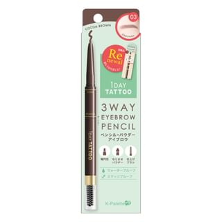 Lápiz de cejas K-Palette 3 en 1, Chocolate Amargo (03)