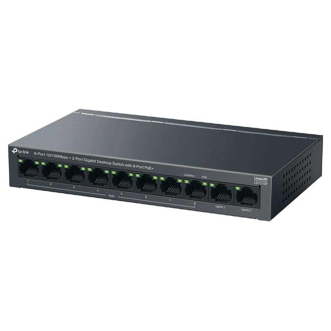TP-Link LiteWave LS1210P V1 - PoE+ Switch - 8 x 10/100 + 2 x 10/100/1000