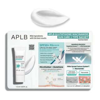 APLB Sun Care Glutathione Niacinamide Sachet - SPF50+ PA++++