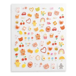 MEKO Embossed Nail Sticker Bear