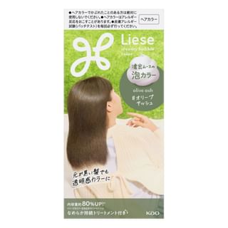Kao Liese Creamy Bubble Hair Color for Black Hair, Olive Ash, 115ml