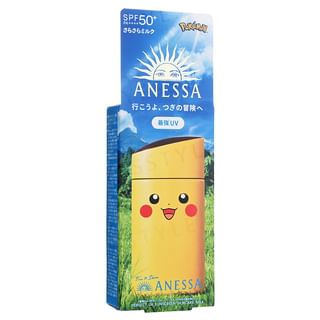 Leche solar de cuidado de la piel Shiseido Pikachu Anessa Perfect UV, SPF 50+ PA++++