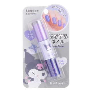 Lápiz de uñas CRUX Sanrio Kuromi desprendible - Púrpura con dos colores (aurora y brillo)