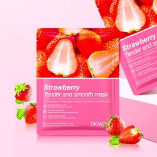 Masque en tissu lissant et hydratant à la fraise BIOAQUA