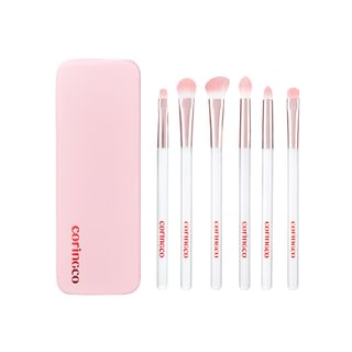CORINGCO Pink Pocket Eye Brush Set