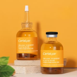 Aceite capilar fortalecedor de cúrcuma orgánica CartaLyar - Refuerza las raíces, reduce el frizz