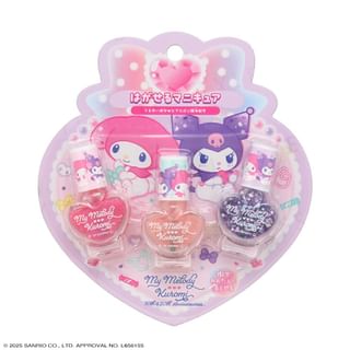 Set de esmalte de uñas desmontable SHOBIDO Sanrio My Melody & Kuromi - 3 unidades (Tamaño: 3pcs, Colores: Varios)