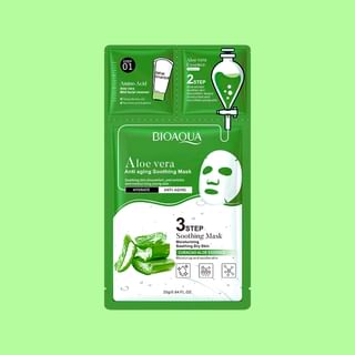 Mascarilla facial calmante de 3 pasos BioAqua con aloe vera