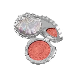 Rubor de satén de seda Joya de Shell de Flower Knows - 5 colores #S01 Coral Encendido (5g)