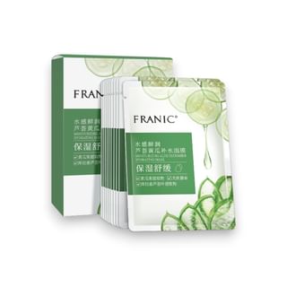Masque hydratant à l'aloe vera et concombres FRANIC (10 feuilles, 25 ml chacune)