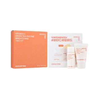 Kit trio éclaircissant à la vitamine C et au thé vert enzymé Innisfree