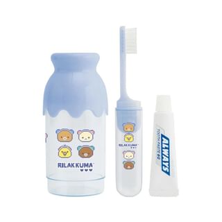 Ensemble de brosse à dents San-X Rilakkuma, Bleu