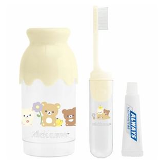 Ensemble de brosse à dents San-X Rilakkuma, Jaune