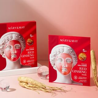 Set de máscara Mary&May con colágeno vegetal y ginseng rojo (30g x 4 hojas)
