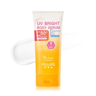Suero corporal brillante UV MizuMi, protección solar SPF 50+ PA++++, libre de fragancia, 180 ml