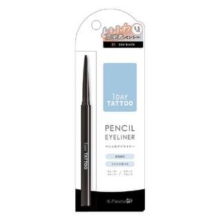 K-Palette Lápiz de Ojos Tatuaje de un Día 01 Negro Seda