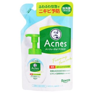 Nettoyant visage en mousse Rohto Mentholatum Acnes, recharge de 140ml