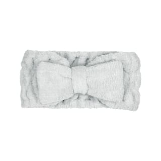 Diadema para lavado facial PARSA Beauty con lazo (Gris)