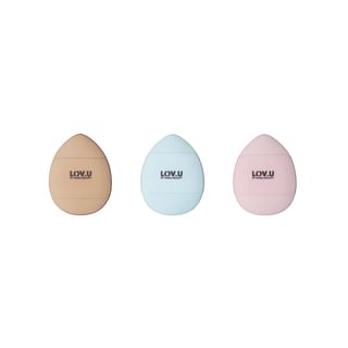 Set de 3 esponjas para polvo en dedos PARSA Beauty LOV.U - Azul, Rosa, Marrón