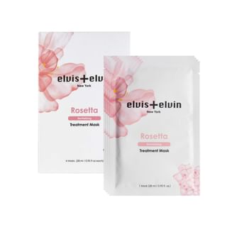 elvis+elvin Rose Revitalizing Treatment Mask Set, 28ml x 4 sheets