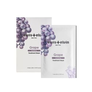 elvis+elvin Grape Revitalizing Treatment Mask Set (28ml x 4 sheets)