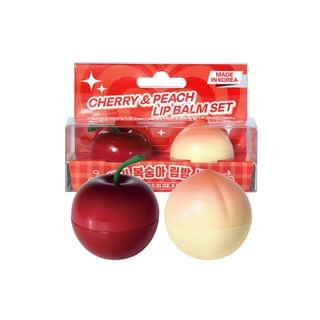 Pretty skin Lip Balm Set (Cherry & Peach, 2 x 9g)