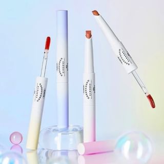 Lápiz y brillo de labios FLORTTE Rainbow Bubble doble extremo - Fresa