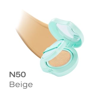 Base de maquillaje en cojín brillante híbrido de Cute Press con SPF 50 PA++++, tono N50 Beige