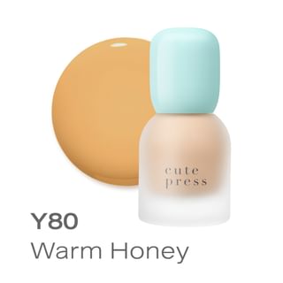 Fundación iluminadora híbrida Cute Press SPF 50 PA++++ Y80 Miel Caliente
