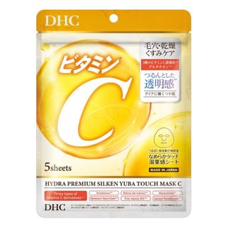 Mascarilla facial DHC Hydra Premium Silken Yuba Touch C, 5 unidades