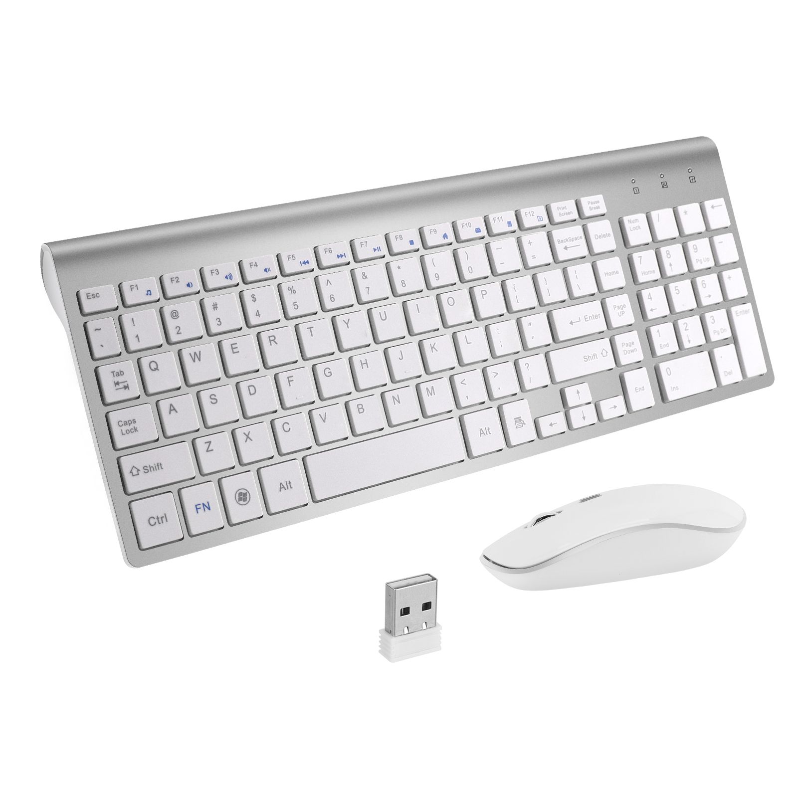 Wireless Keyboard and Mouse Set - Silver